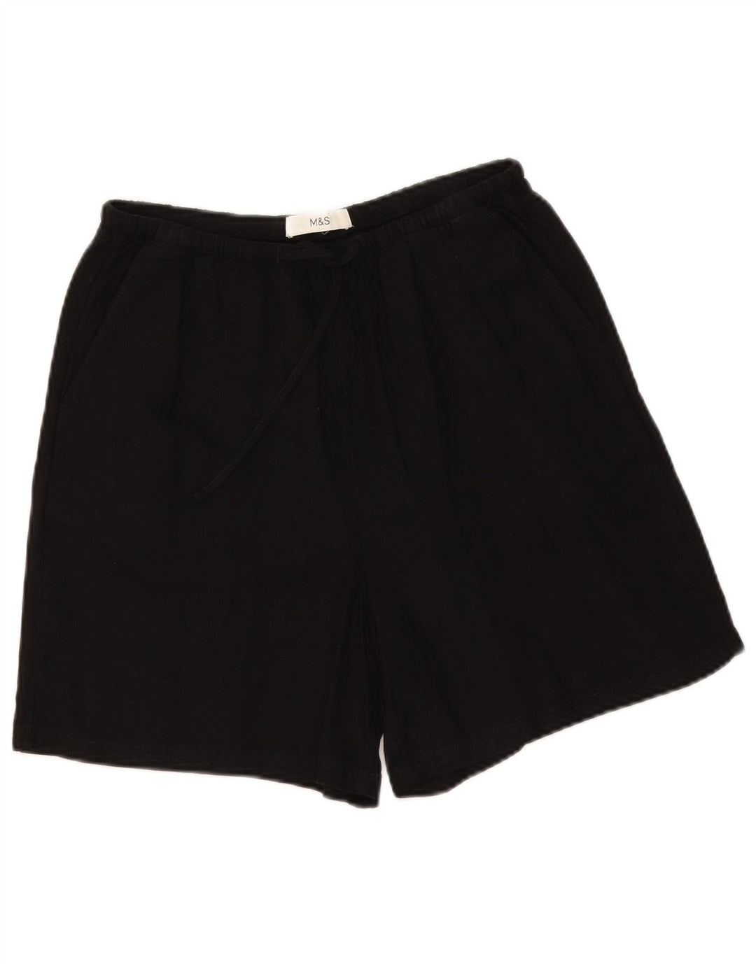 Marks & Spencer Damen Chinoshorts UK 10 Small W30 Schwarzes Leinen
