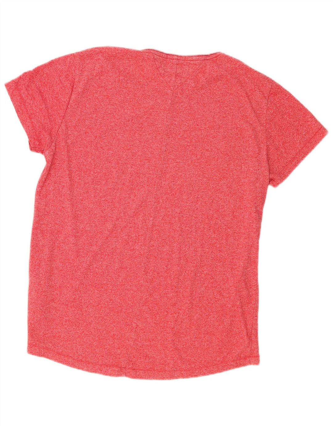 Tommy Hilfiger Damen T-Shirt Top UK 14 Mittelrosa meliertes Polyester