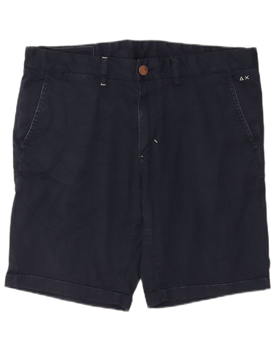 Sun68 Herren-Chino-Shorts W36, groß, marineblaue Baumwolle