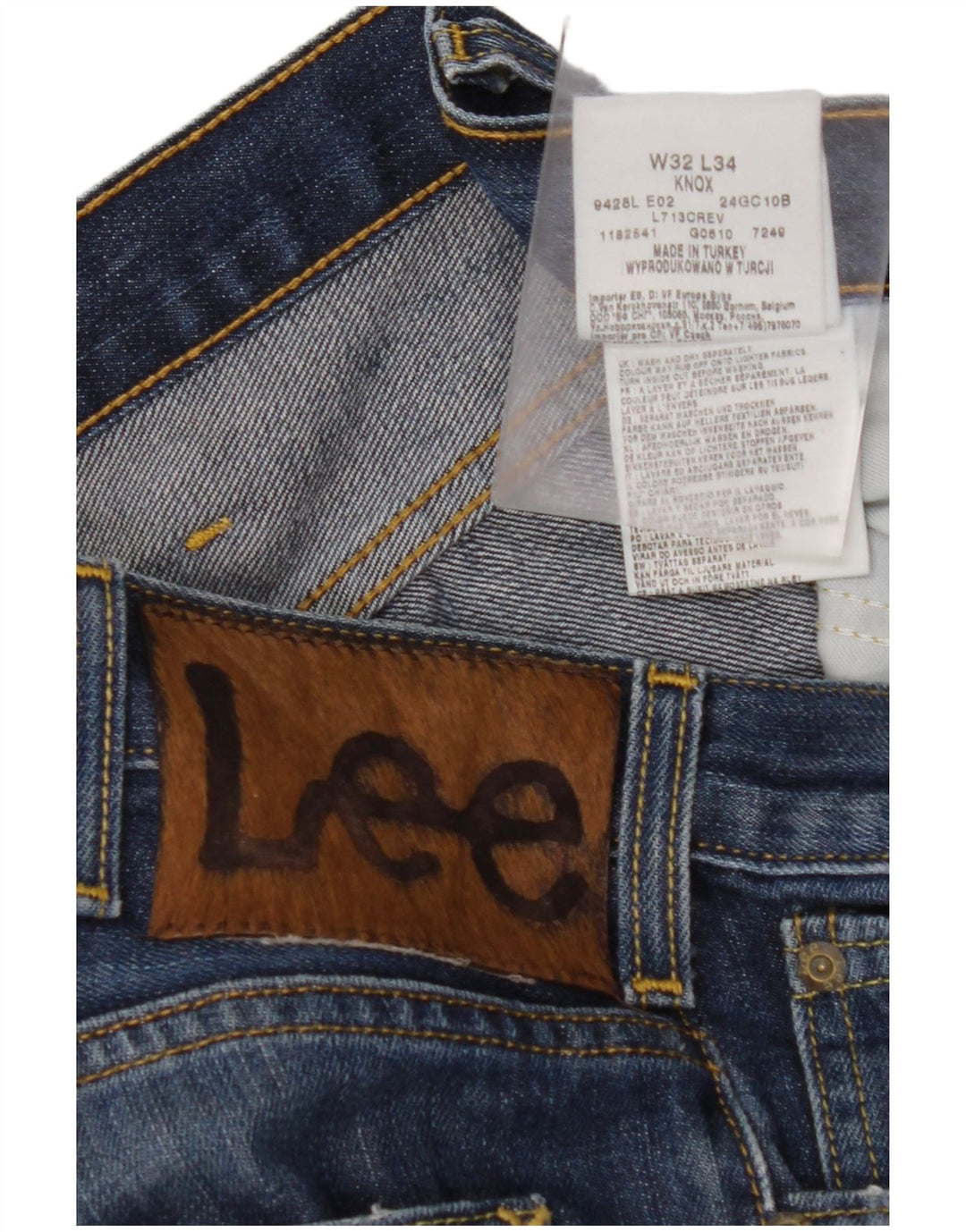 LEE Herren Knox Straight Jeans W32 L34 Marineblaue Baumwolle