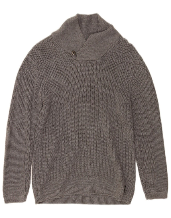 Zara Jungen-Pullover mit Schalkragen, 9–10 Jahre, graue Baumwolle