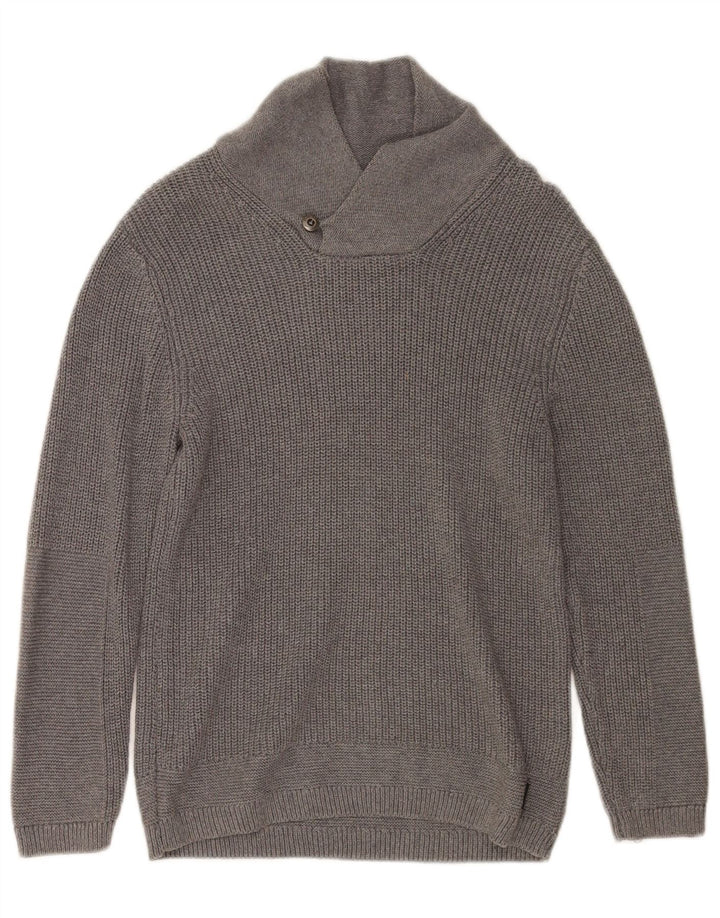 Zara Jungen-Pullover mit Schalkragen, 9–10 Jahre, graue Baumwolle