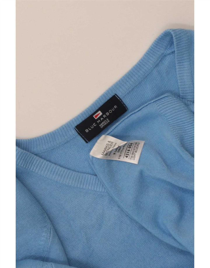 Marks & Spencer Herren Blue Harbor V-Ausschnitt Pullover Pullover XL Acryl