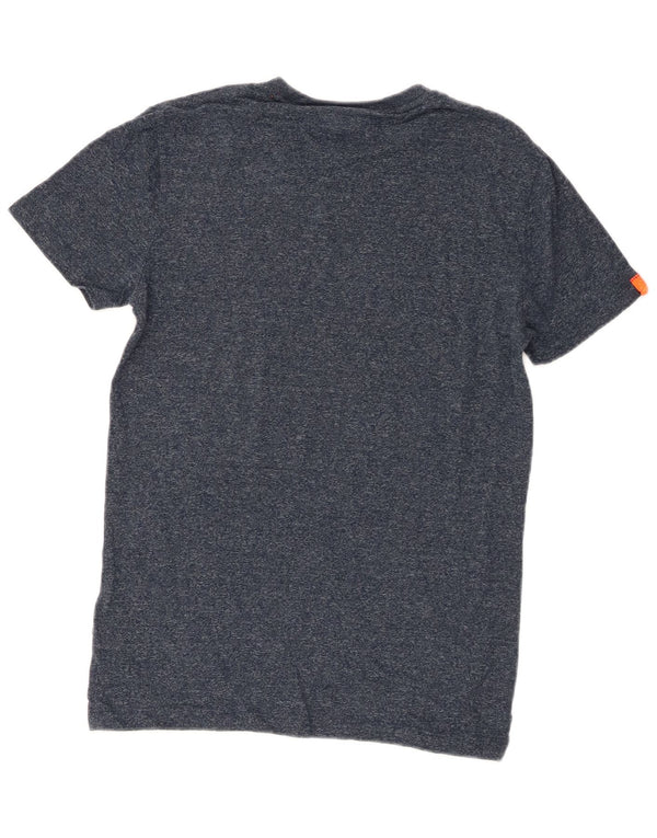 Superdry T-Shirt-Oberteil für Herren, Größe S, Marineblau, gesprenkelte Baumwolle