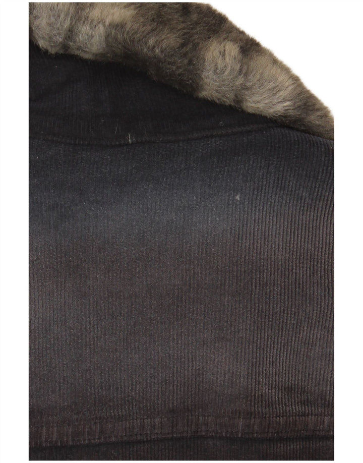 Liu Jo Damen Cordjacke UK 14 Mittelgraue Baumwolle