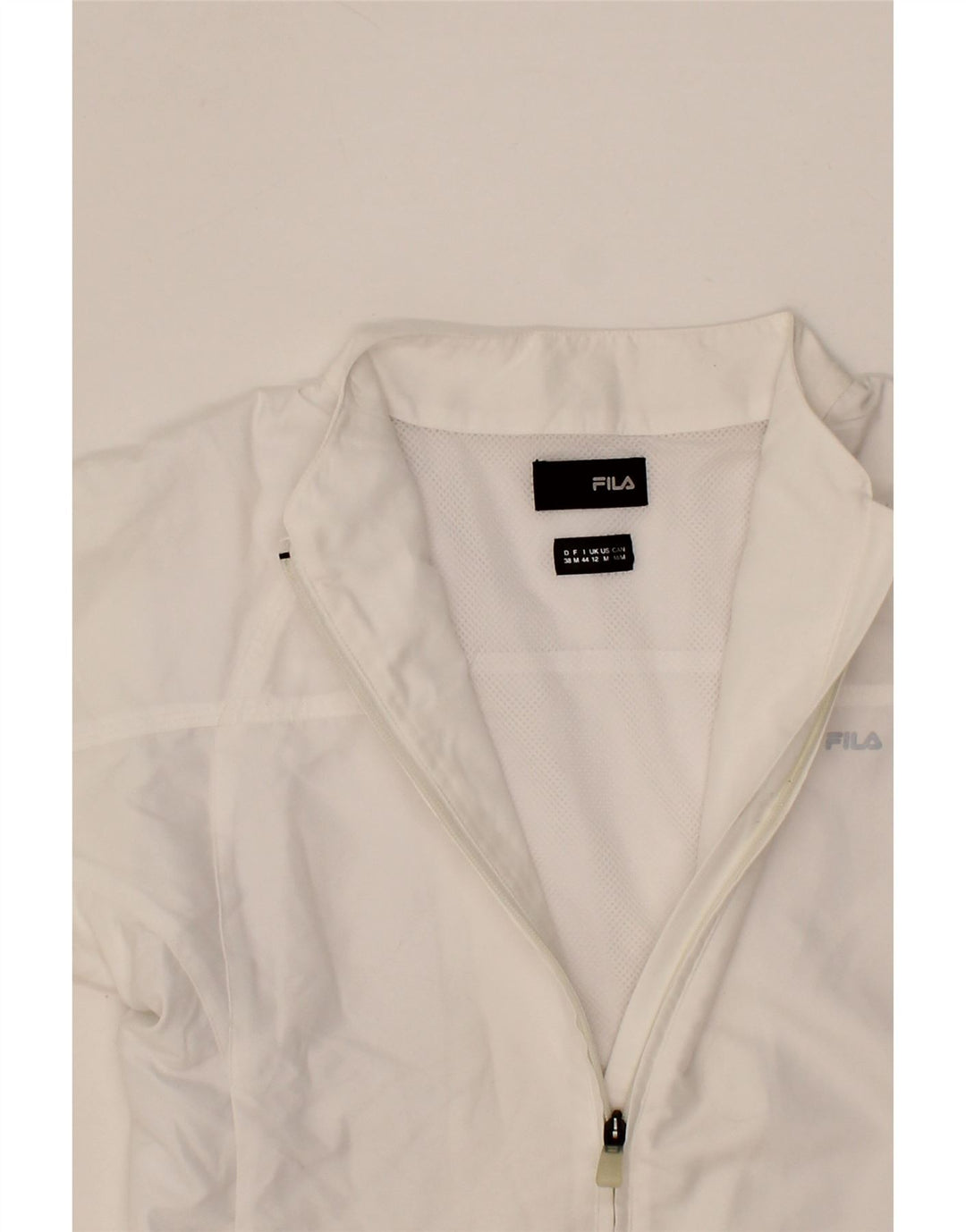 FILA Womens Tracksuit Top Jacket UK 12 Medium White Polyester Vintage Fila and Second-Hand Fila from Messina Hembry 