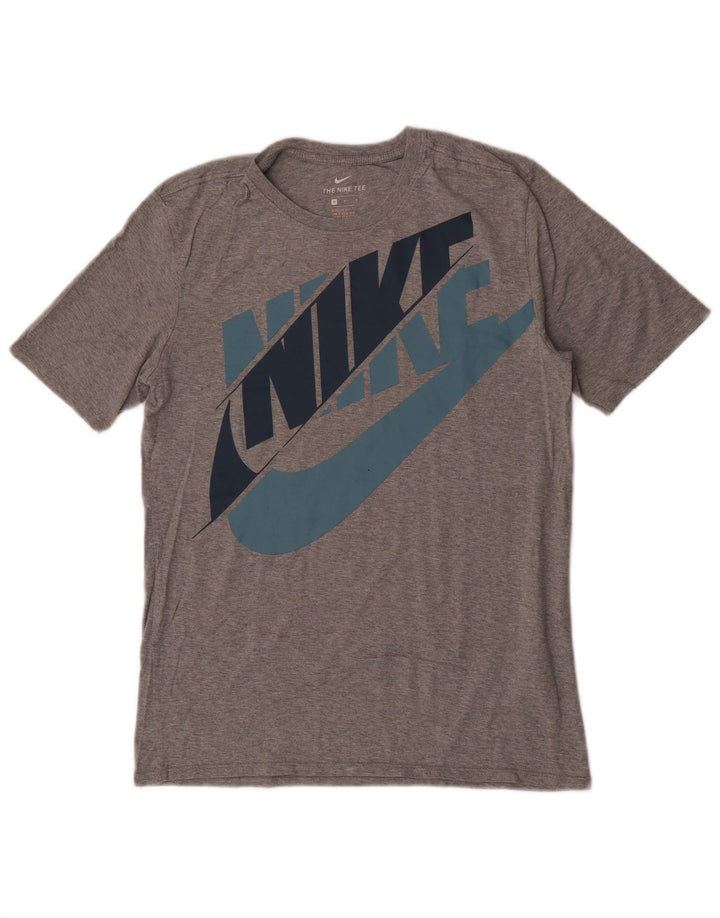 Nike Herren Athletic Cut Graphic T-Shirt-Oberteil aus mittelgrauer Baumwolle