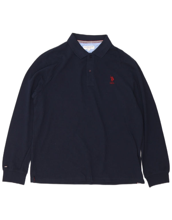 U.S. Polo Assn. Herren-Langarmhemd XL aus marineblauer Baumwolle