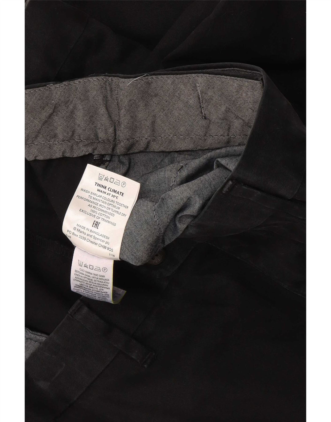 Marks & Spencer Herren-Chinoshorts mit normaler Passform, W48, 4XL, schwarze Baumwolle