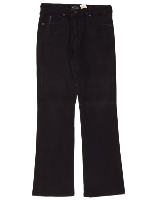 ARMANI Damen Bootcut Jeans W30 L30 Schwarze Baumwolle