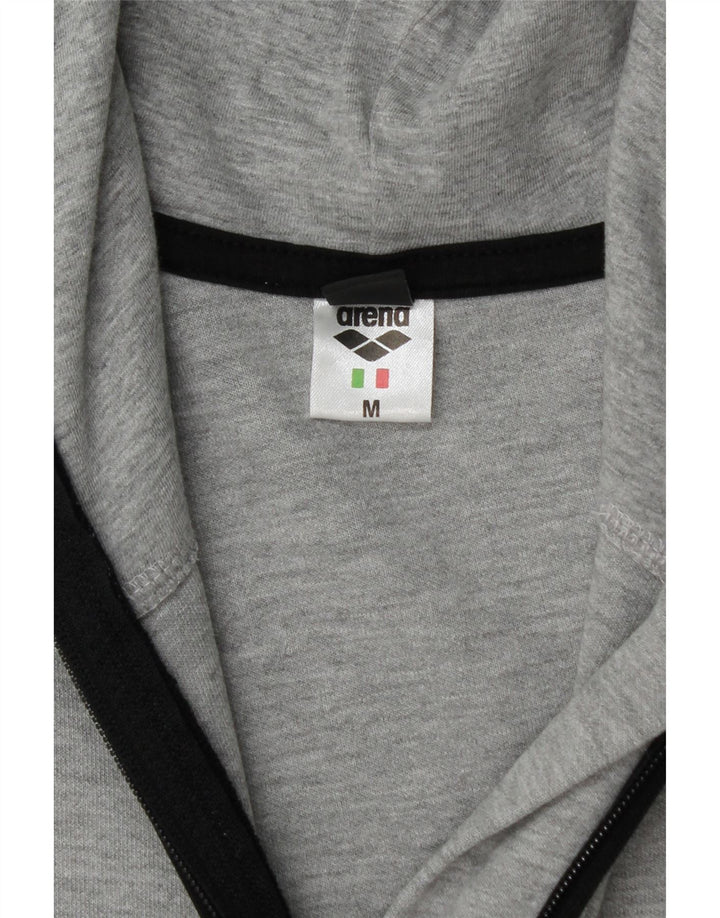 Arena Womens Crop Zip Hoodie Pullover UK 14 Mittelgrau Farbblock