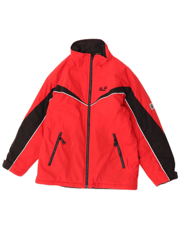 Jack Wolfskin Windjacke für Jungen, 11–12 Jahre, rotes Colourblock-Polyester