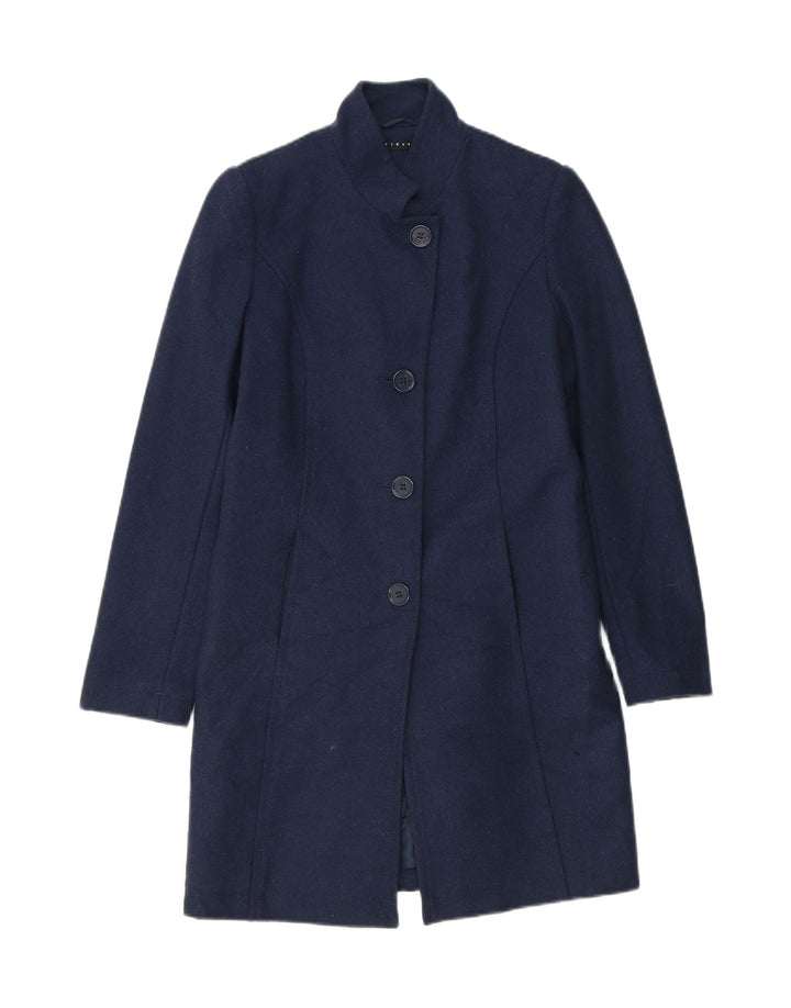 SISLEY Womens Overcoat UK 8 Small Navy Blue Vintage Sisley and Second-Hand Sisley from Messina Hembry 
