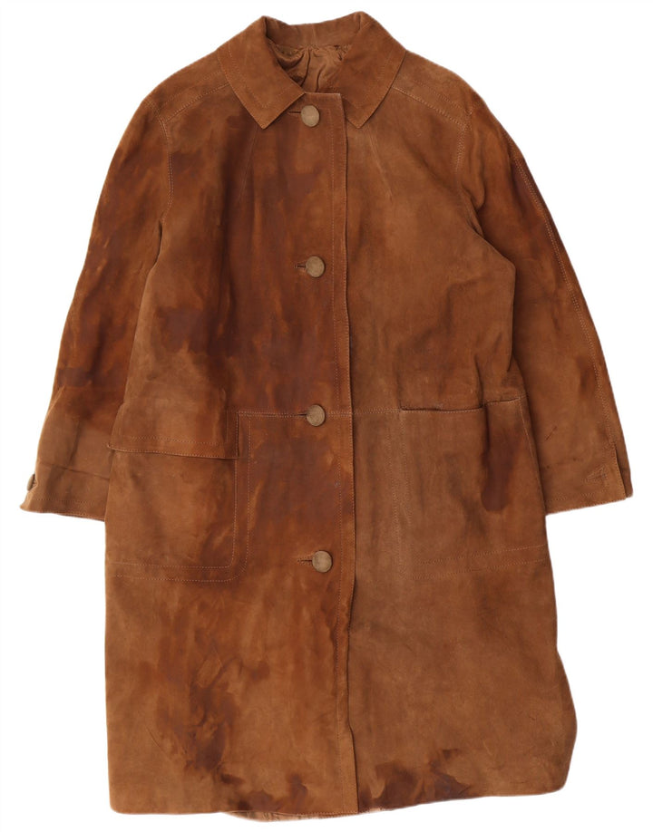 STRONG & FISHER LTD Damen Vintage Wildledermantel UK 18 XL Braun Klassisch