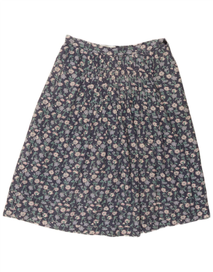 Vintage Womens A-Line Skirt W28 Medium Blue Floral