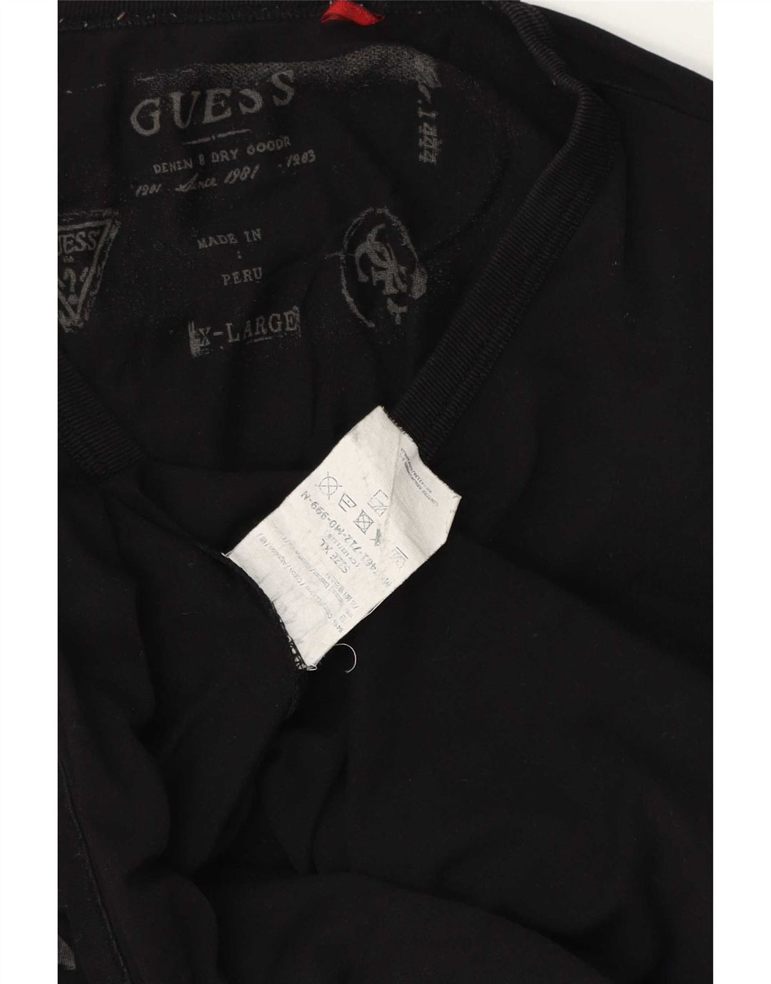 Guess Herren Graphic Top Langarm XL Schwarz Baumwolle