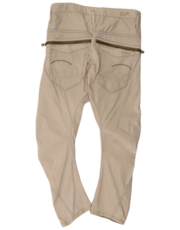 G-Star Mens 3D Arc Loose Fit Tapered Trousers W31 L28 Beige Cotton