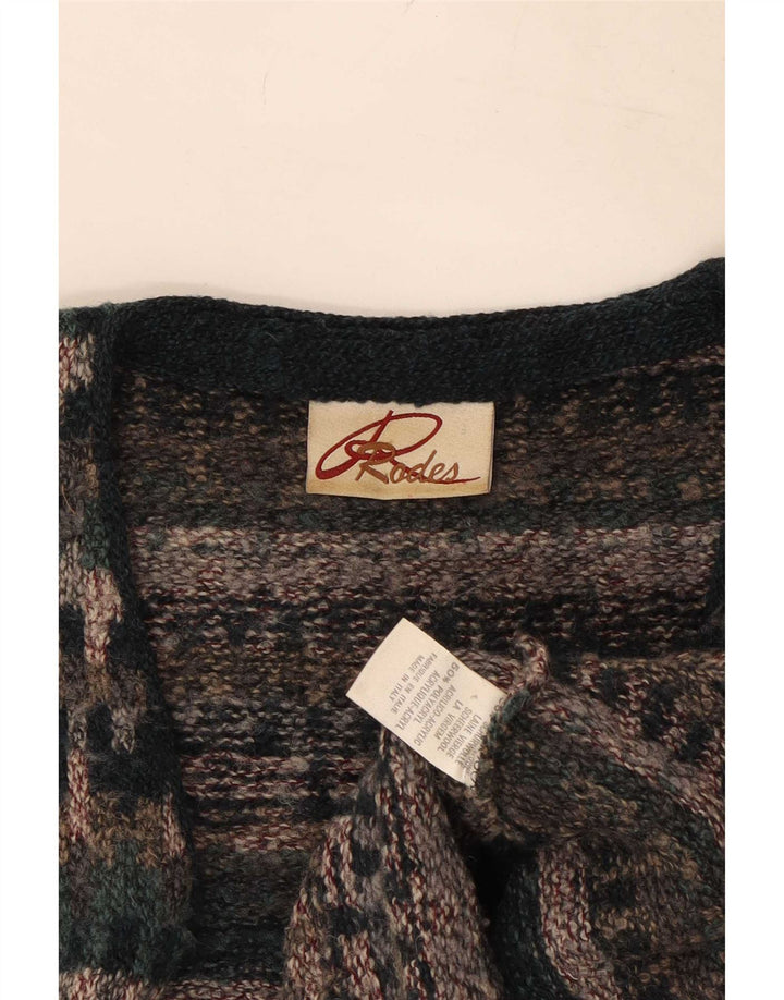 Rodes Herren-Strickjacke, mittelgroß, mehrfarbig, Fair-Isle-Wolle