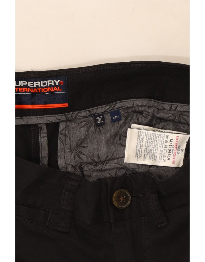 SUPERDRY Herren Chino-Shorts W32 Mittelschwarze Baumwolle