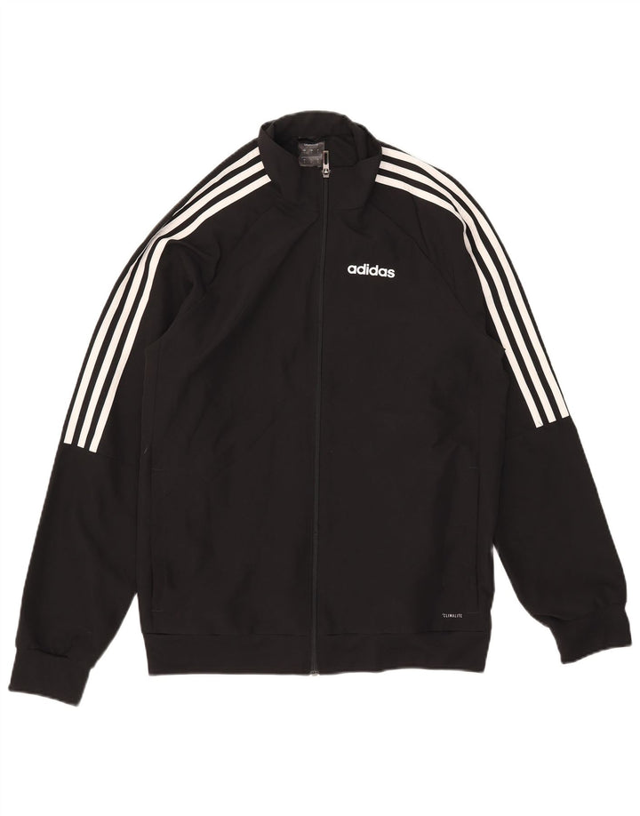 Adidas Herren Climalite Trainingsanzug Top Jacke Small Schwarz Polyester