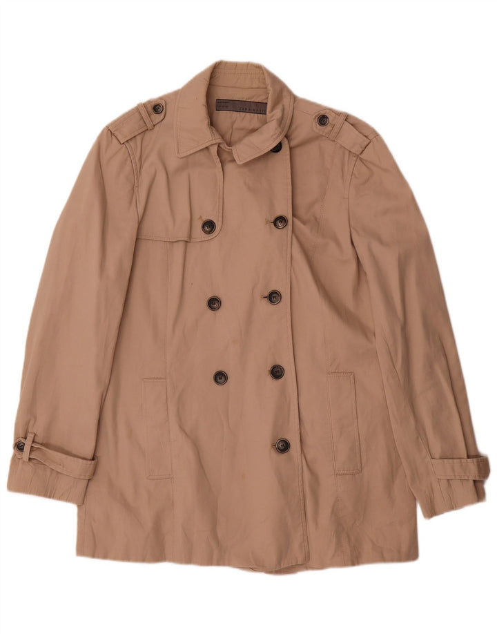 Zara Damen Trenchcoat UK 16 Large Beige Baumwolle