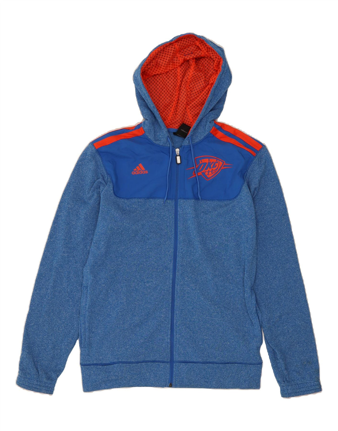 ADIDAS Mens Graphic Zip Hoodie Sweater Large Blue Polyester Vintage Adidas and Second-Hand Adidas from Messina Hembry 