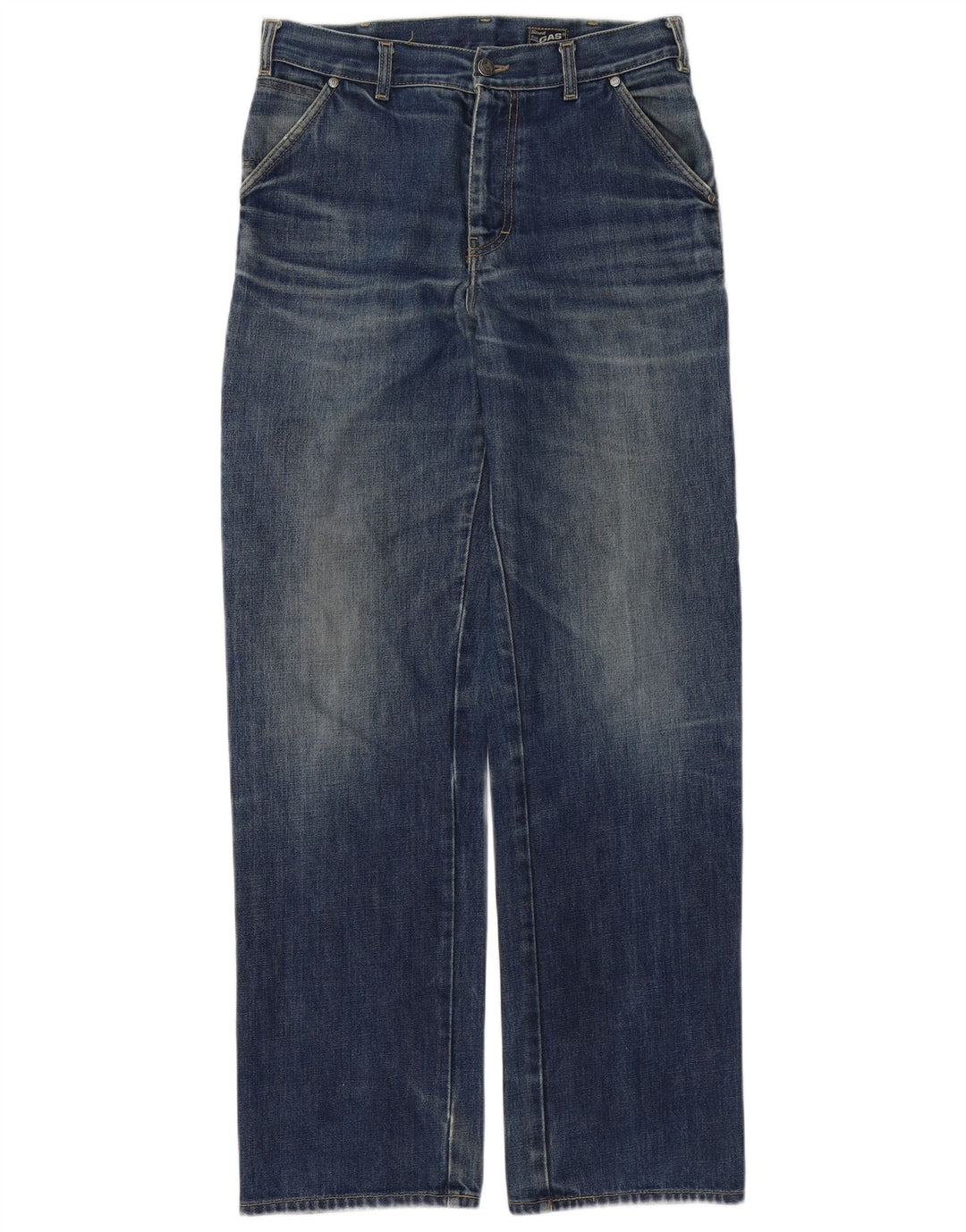 Gas Herren Straight Jeans W29 L33 Blaue Baumwolle