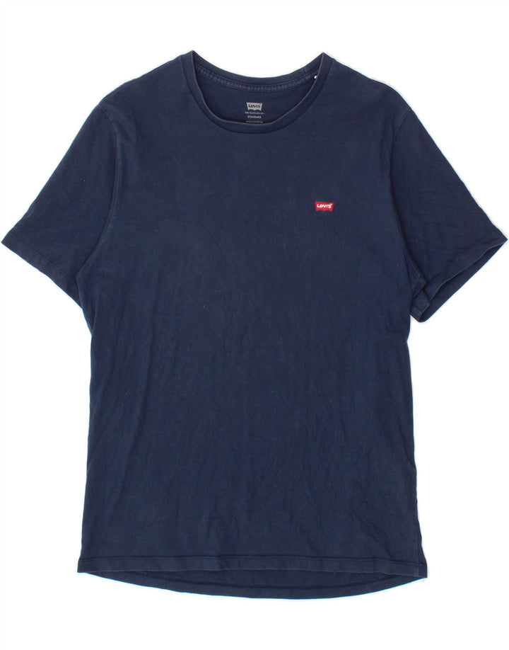 LEVI'S Mens Standard T-Shirt Top Medium Navy Blue Cotton Vintage Levi's and Second-Hand Levi's from Messina Hembry 
