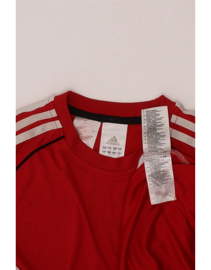 ADIDAS T-Shirt-Oberteil für Jungen, 11–12 Jahre, rotes Farbblock-Polyester