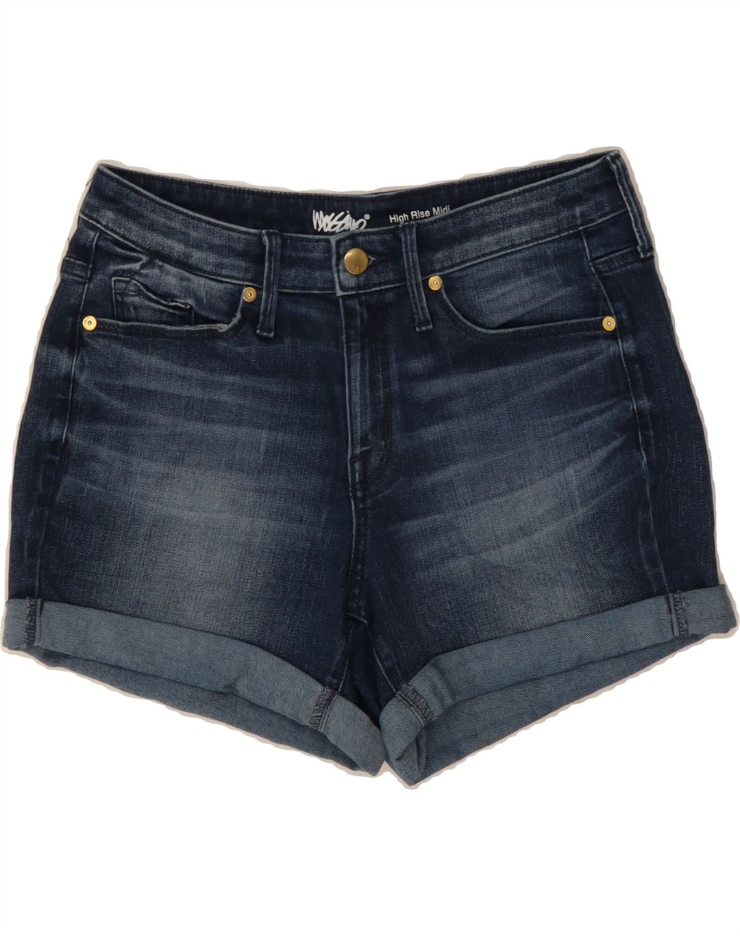 MOSSIMO Womens Mid Rise Denim Shorts US 6 Medium W28 Navy Blue Cotton Vintage Mossimo and Second-Hand Mossimo from Messina Hembry 