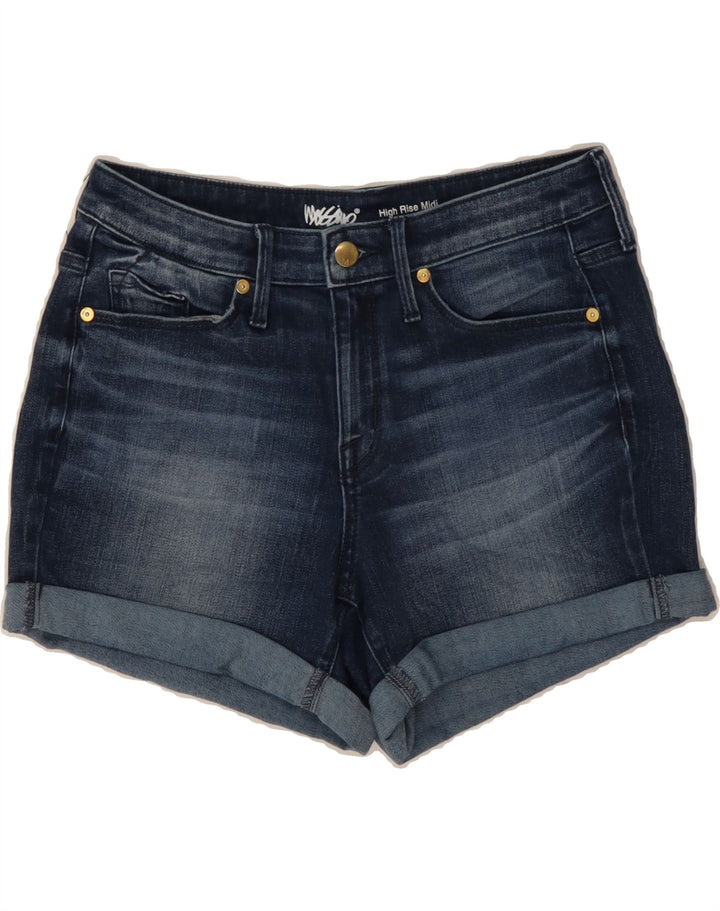 MOSSIMO Womens Mid Rise Denim Shorts US 6 Medium W28 Navy Blue Cotton Vintage Mossimo and Second-Hand Mossimo from Messina Hembry 