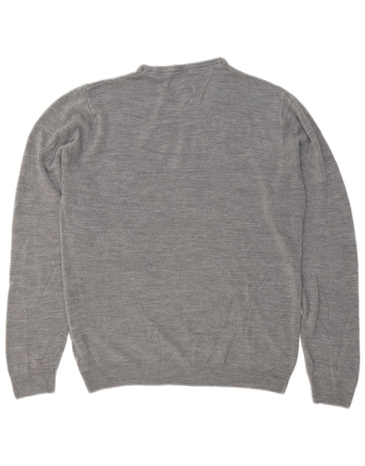 Marks & Spencer Herren-Pullover, reguläre Passform, Rundhalsausschnitt, Größe L, Grau