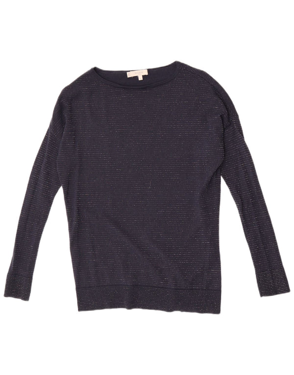 Hobbs Damen-Pullover, übergroß, U-Boot-Ausschnitt, Gr. 6, XS, Marineblau, Nadelstreifen