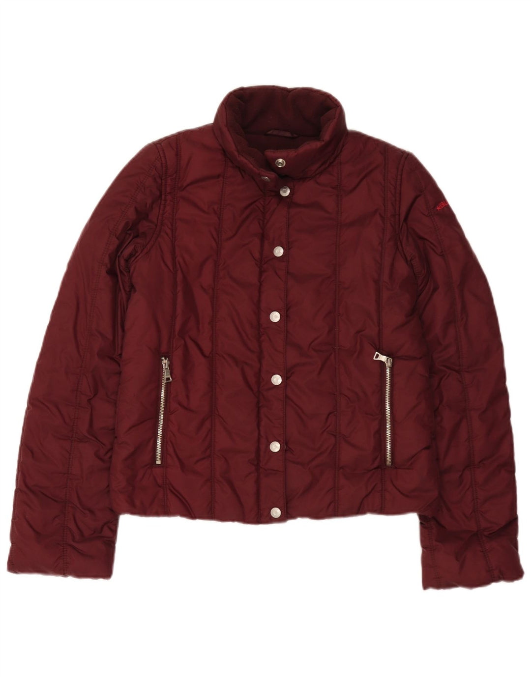 Guess Damen Wattierte Jacke UK 10 Small Burgundy Nylon