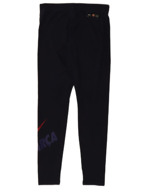 NIKE Damen Grafik-Leggings UK 12 Medium Marineblau Baumwolle
