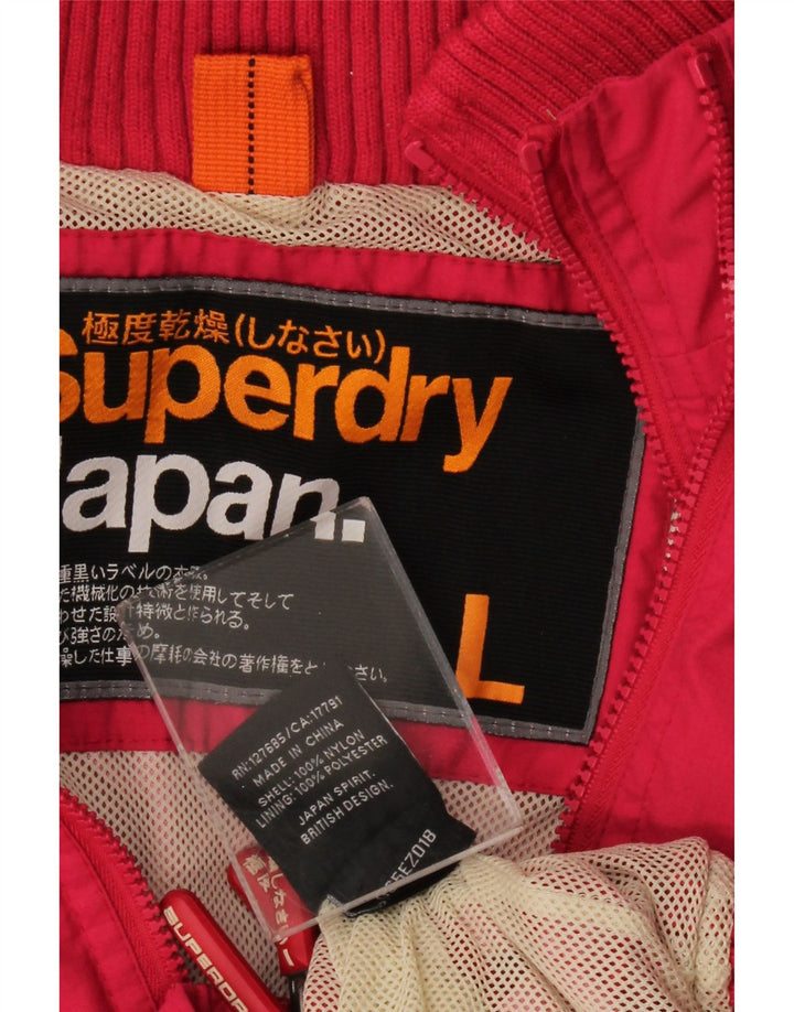 Superdry Damen-Windbreakerjacke mit grafischer Kapuze, Gr. 16, groß, rosa Nylon