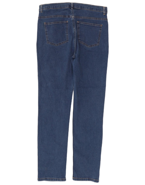 Marks & Spencer Damen Straight Jeans UK 12 Medium W32 L30 Blaue Baumwolle