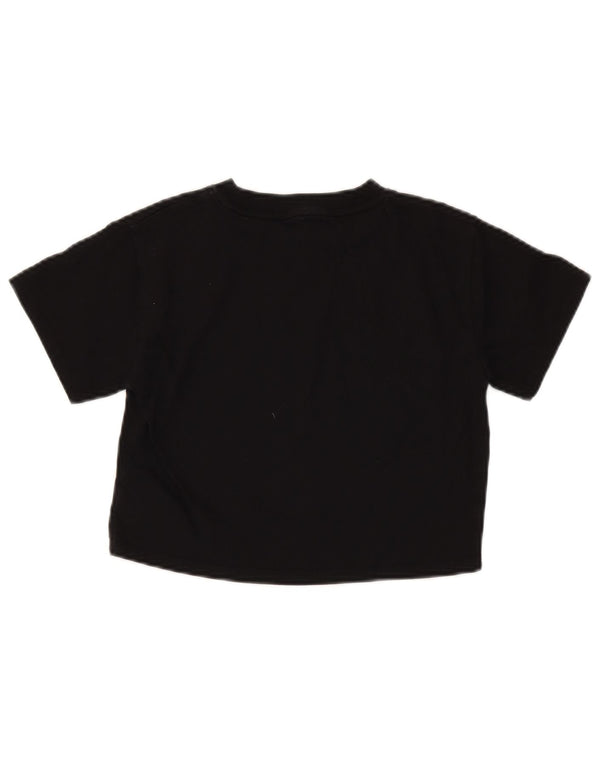 Reebok Mädchen Crop T-Shirt Top 10–11 Jahre, schwarze Baumwolle
