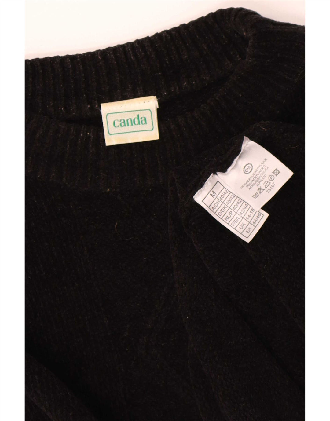 Canda Damen-Pullover mit Rollkragen, übergroß, Gr. 14/16, mittelschwarz