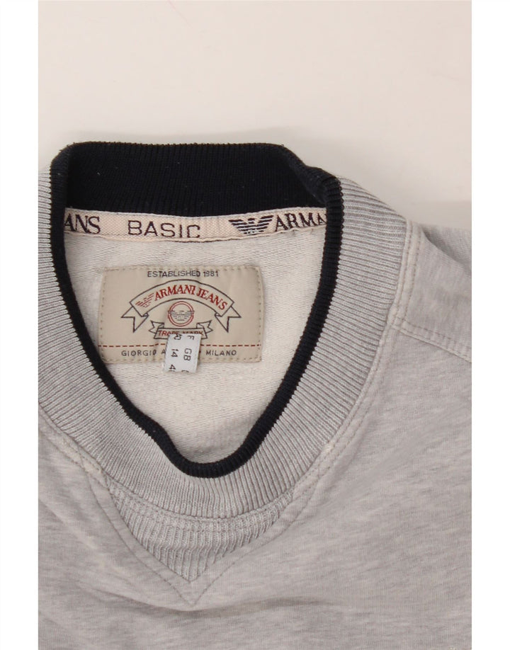 ARMANI JEANS Womens Sweatshirt Jumper UK 14 Medium Grey Cotton