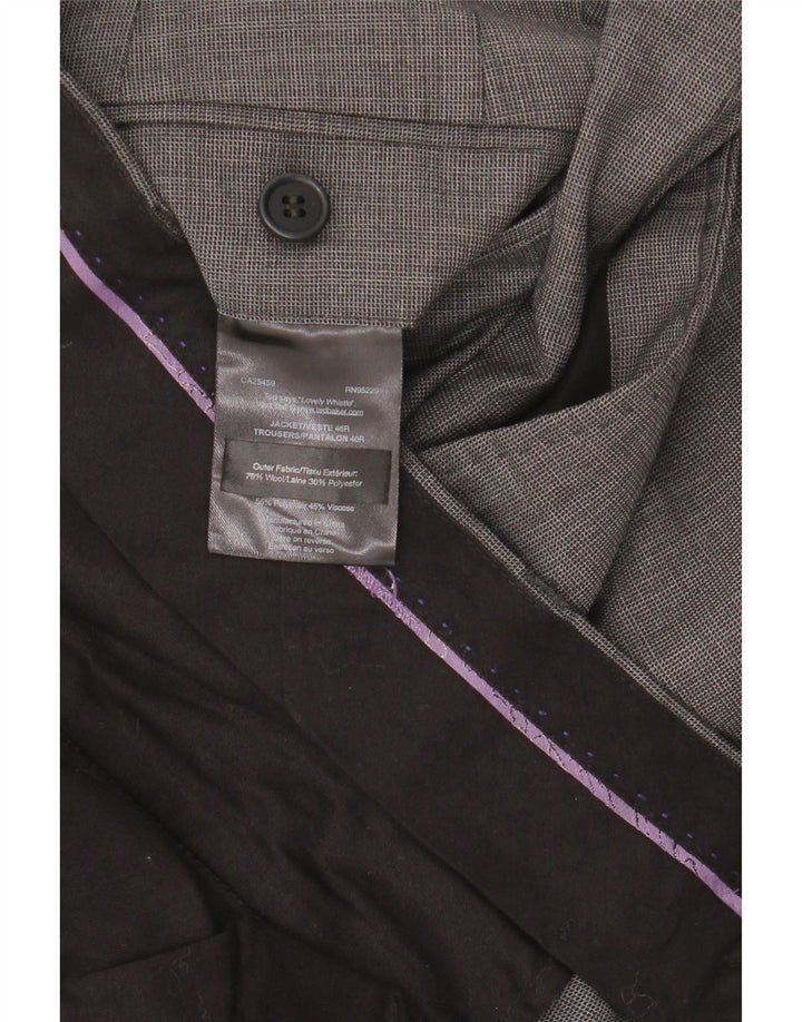 Gerade Anzughose für Herren von TED BAKER, W40, L32, graue Wolle