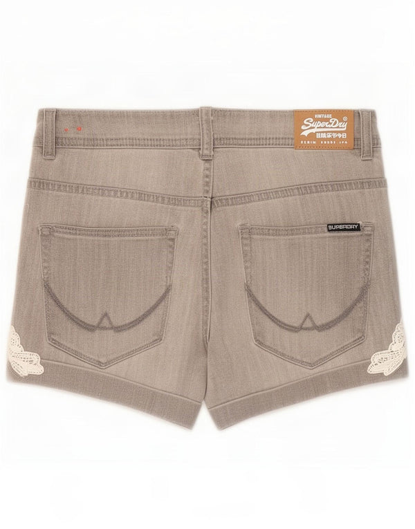 Superdry Womens Denim Shorts Medium W30 Grey Cotton