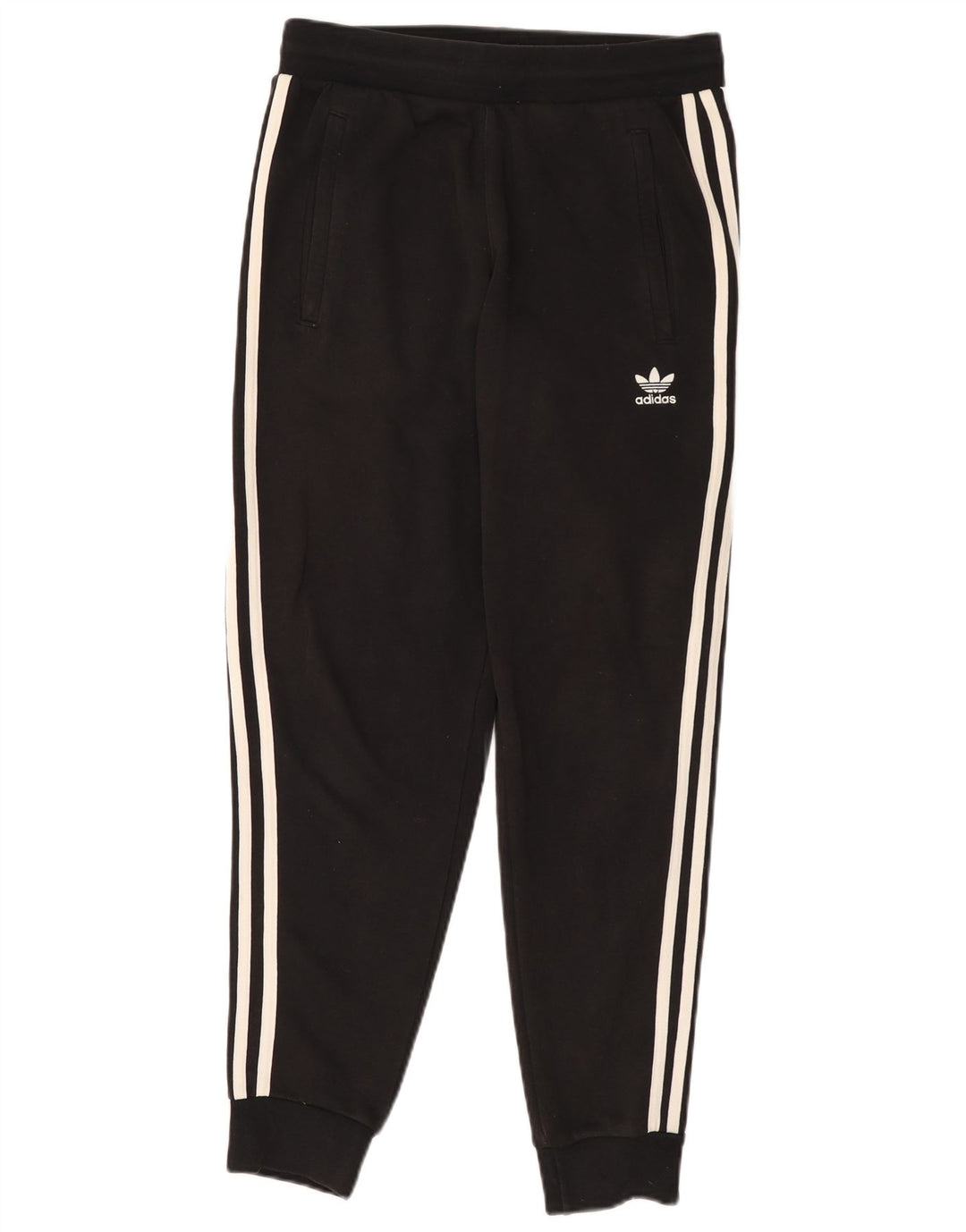 ADIDAS Damen Trainingshose Jogger UK 14 Mittelschwarze Baumwolle