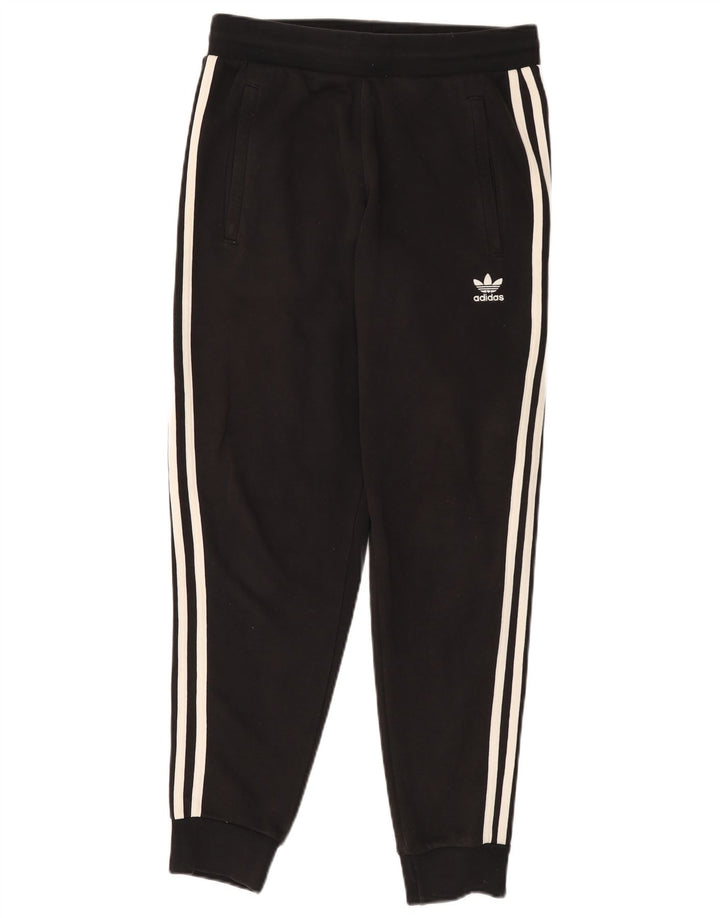 ADIDAS Damen Trainingshose Jogger UK 14 Mittelschwarze Baumwolle