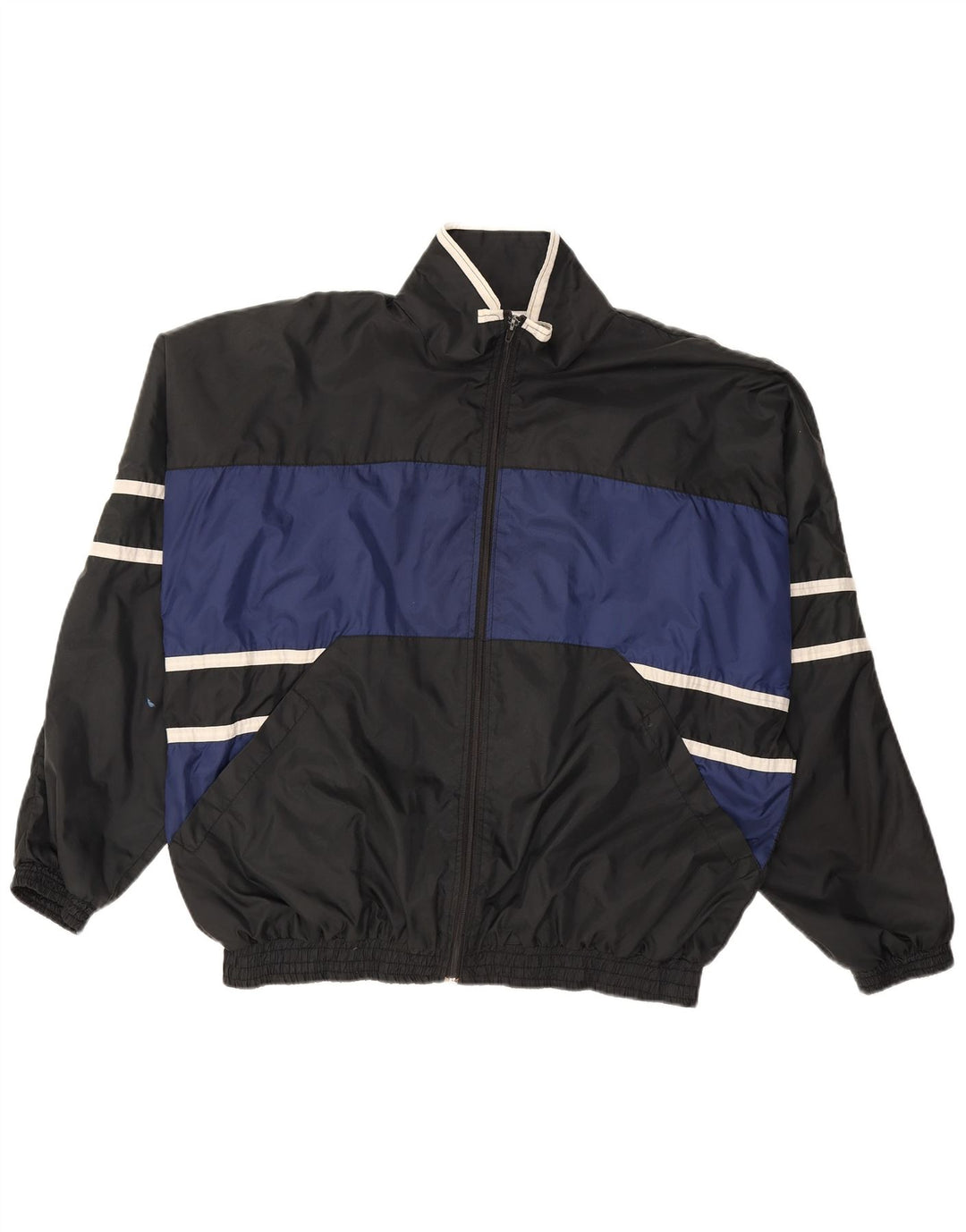 VERTICAL Herren-Trainingsanzugoberteil, Mittelschwarzes Colourblock-Nylon