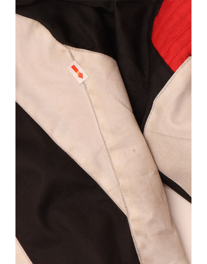 Spyke Herren-Grafik-Racer-Jacke, Größe 58 3XL, schwarzes Farbblock-Polyester