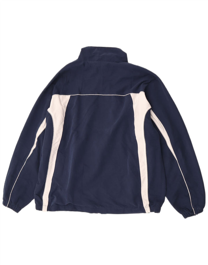 Asics Herren-Trainingsanzug-Top-Jacke XL, Marineblau, Farbblock-Polyester