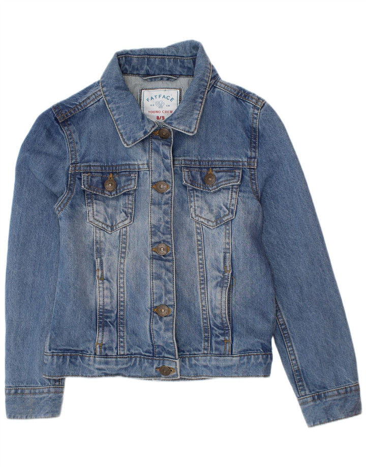 Fat Face Jeansjacke für Mädchen, 8–9 Jahre, blaue Baumwolle