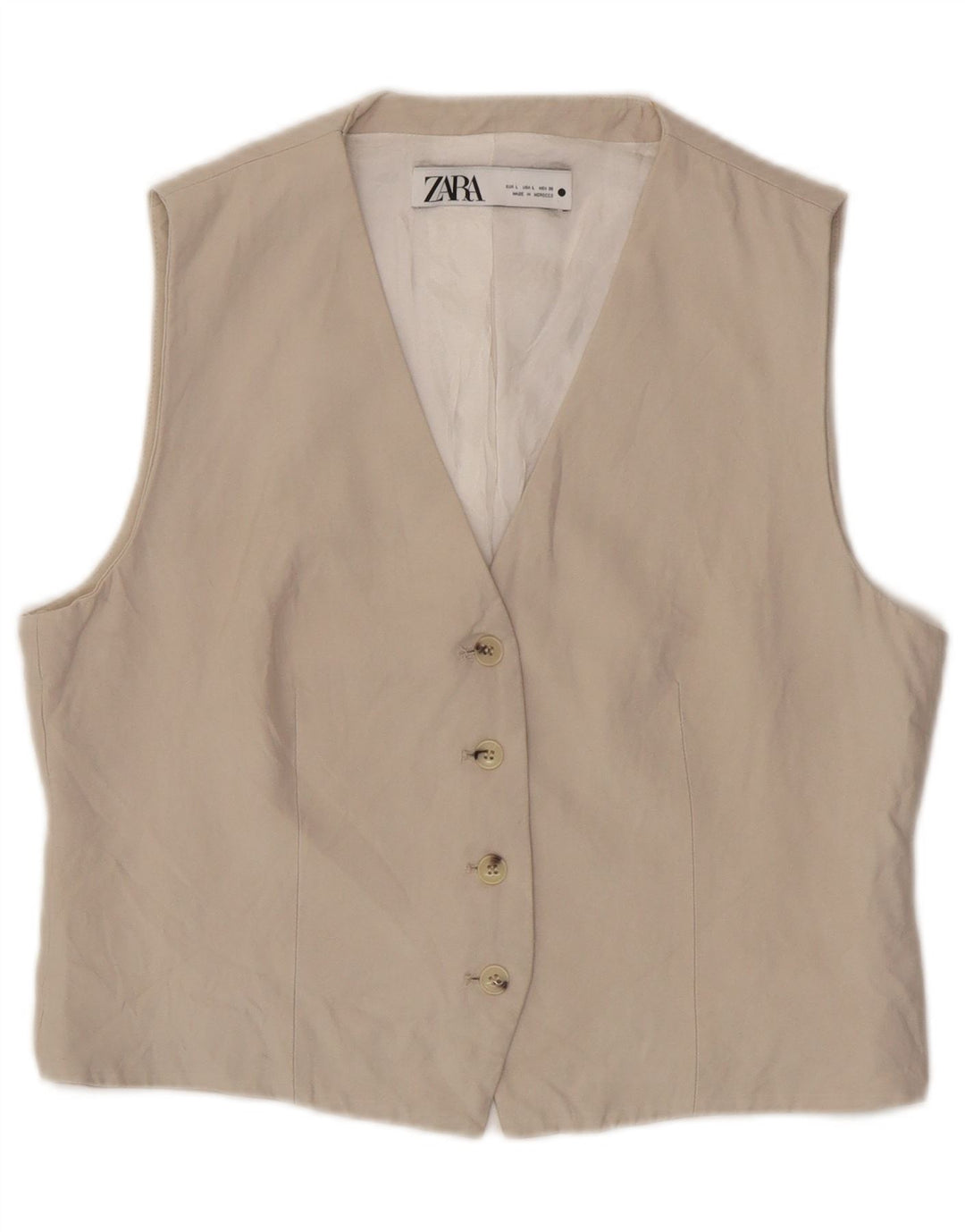 Zara Damen Weste UK 14 Large Beige