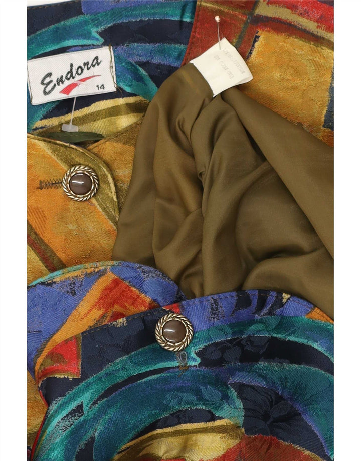 Endora Damen-Blazerjacke mit 4 Knöpfen, Gr. 14, groß, mehrfarbig, geometrisch